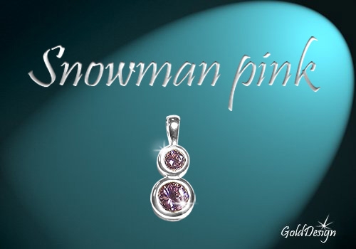 Snowman pink - přívěsek stříbřený